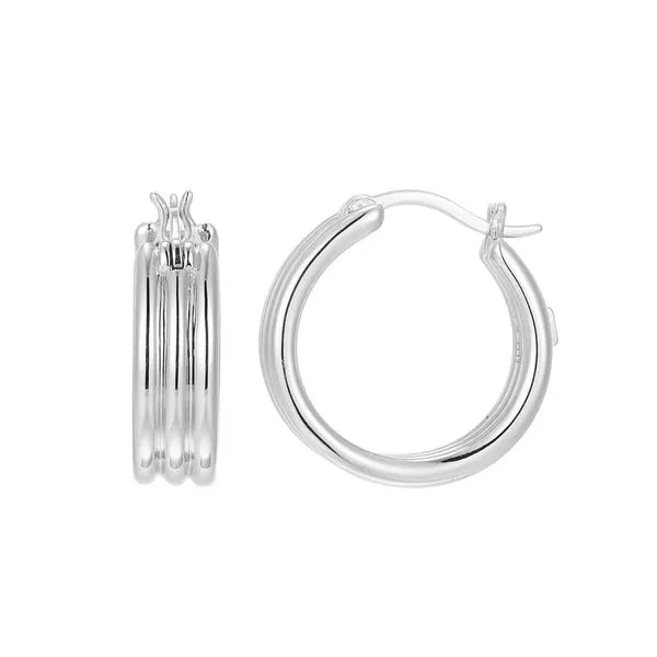 Elle Sterling Silver 20mm Hoop Earrings Rasmussen Diamonds Mount Pleasant, WI