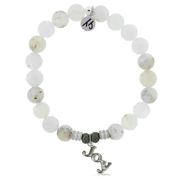 T.Jazelle White Chalcedony Beaded Bracelet Rasmussen Diamonds Mount Pleasant, WI