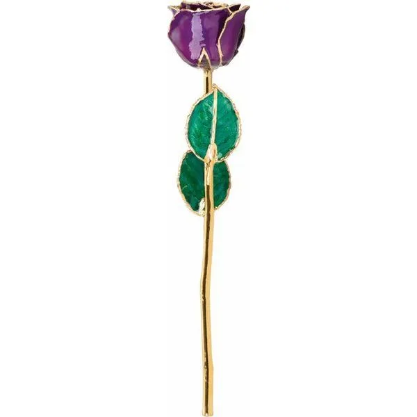 Laquered Amethyst Colored Rose With 24K Gold Trim Rasmussen Diamonds Mount Pleasant, WI