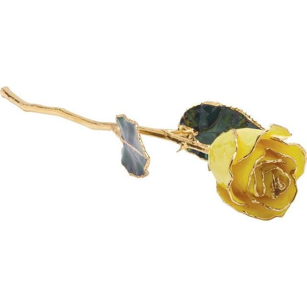 Laquered Yellow Colored Rose With 24K Gold Trim Rasmussen Diamonds Mount Pleasant, WI