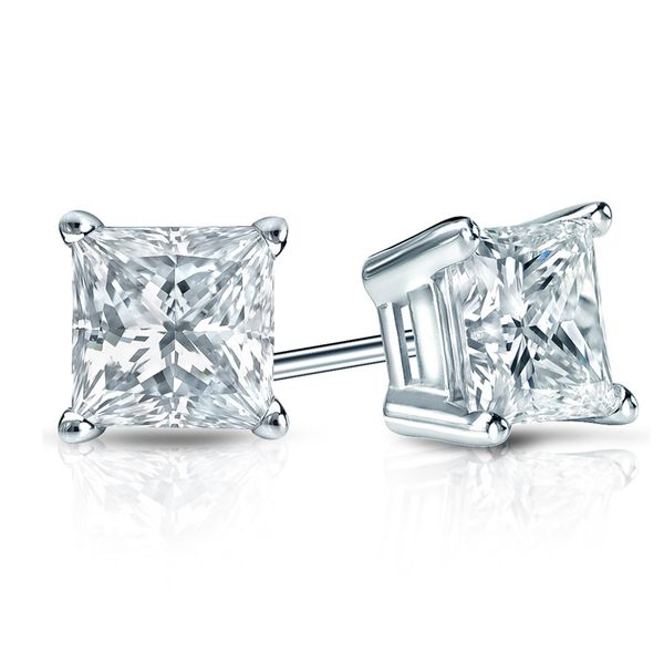 1/2 CT TW Princess Cut Diamond Stud Earrings Rasmussen Diamonds Mount Pleasant, WI
