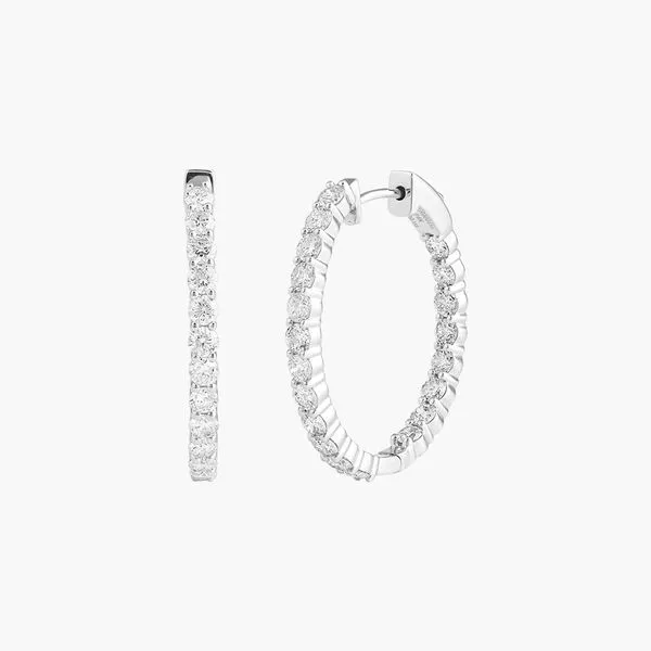 2CTW Signature Diamond Hoop Earrings