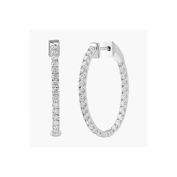 0.50CTW Signature Diamond Hoop Oval Earrings