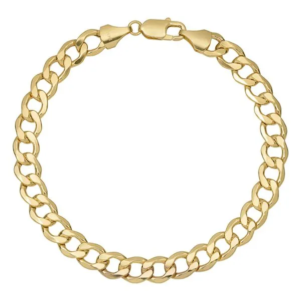 14K Yellow Gold Hollow Curb Link Bracelet Rasmussen Diamonds Mount Pleasant, WI