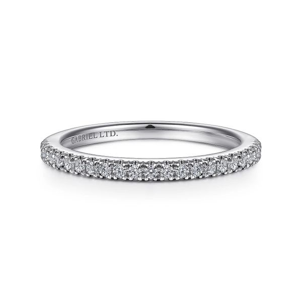 Gabriel & Co prong set one row matching diamond wedding ring .19ctw Rasmussen Diamonds Mount Pleasant, WI