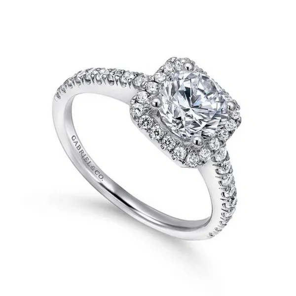 Gabriel and Co. 1 CT Cushion Cut Diamond Engagement Ring Mounting Rasmussen Diamonds Mount Pleasant, WI