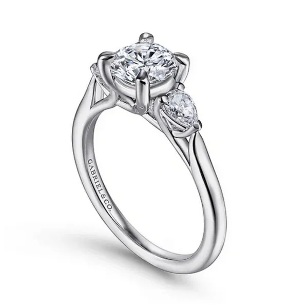 Gabriel and Co. 1 CT Round Three Stone Diamond Engagement...