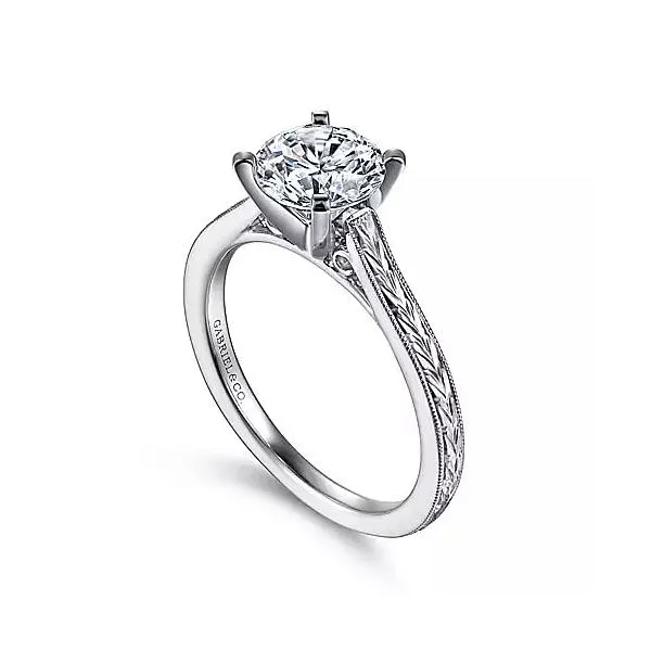 Gabriel and Co. 1 CT Round Solitaire Diamond Engagement Ring Rasmussen Diamonds Mount Pleasant, WI