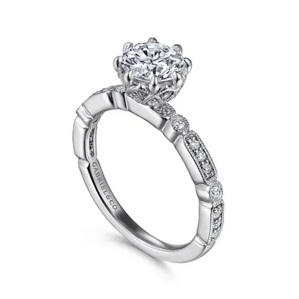 Gabriel and Co. 1 CT Round Diamond Engagement Ring Mounting Rasmussen Diamonds Mount Pleasant, WI