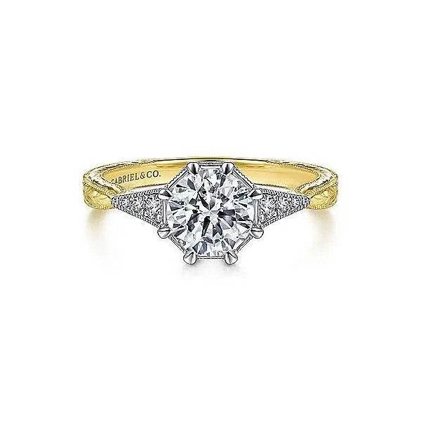 White & Yellow Gold Engagement Ring Rasmussen Jewelers Spanish Fork, UT