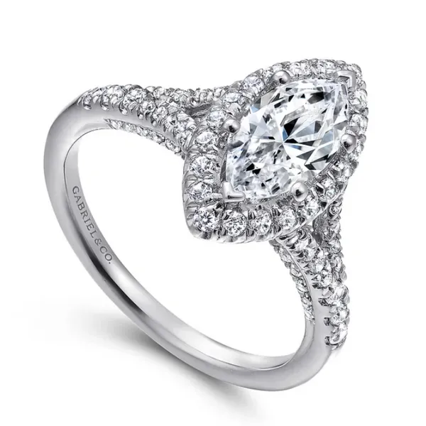 White Gold Marquise Halo Ring Image 2 Rasmussen Jewelers Spanish Fork, UT