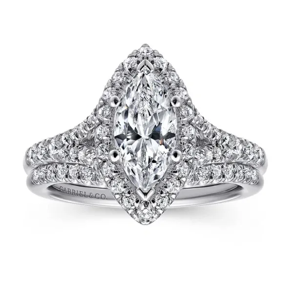 White Gold Marquise Halo Ring Image 5 Rasmussen Jewelers Spanish Fork, UT