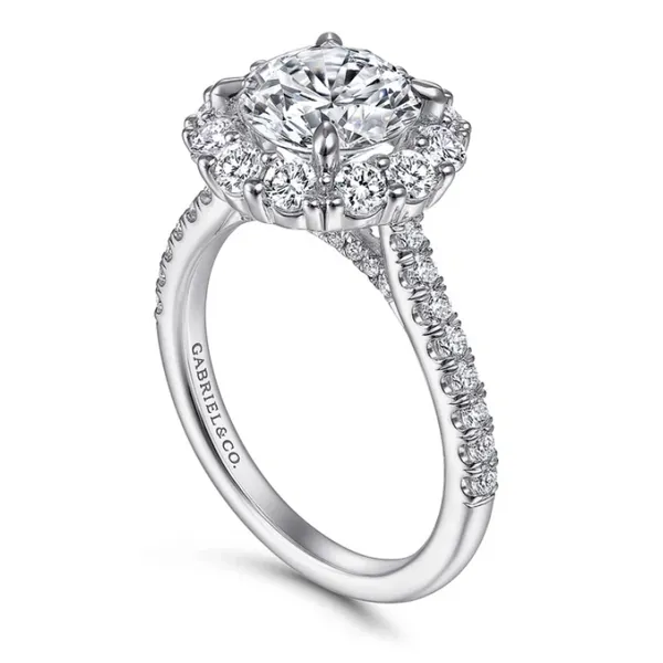 White Gold Diamond Halo Ring Image 2 Rasmussen Jewelers Spanish Fork, UT