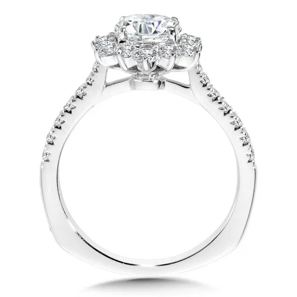 White Gold Flower Petal Diamond Halo Ring Image 2 Rasmussen Jewelers Spanish Fork, UT