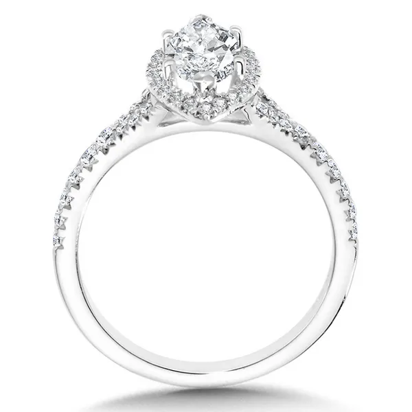 White Gold Diamond Halo and Split Shank Marquise Ring Image 2 Rasmussen Jewelers Spanish Fork, UT