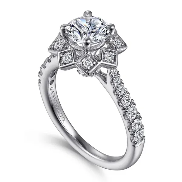 Art Deco Inspired Halo Ring Image 2 Rasmussen Jewelers Spanish Fork, UT