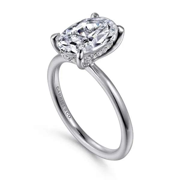 White Gold Hidden Halo Oval Ring Image 2 Rasmussen Jewelers Spanish Fork, UT