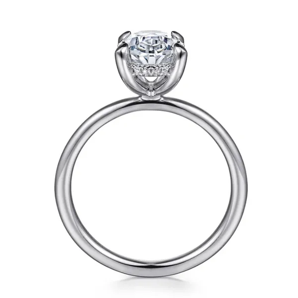 White Gold Hidden Halo Oval Ring Image 3 Rasmussen Jewelers Spanish Fork, UT