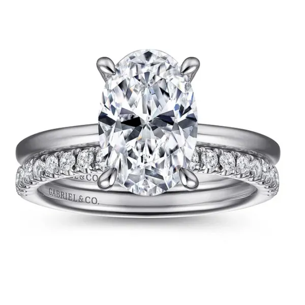 White Gold Hidden Halo Oval Ring Image 5 Rasmussen Jewelers Spanish Fork, UT