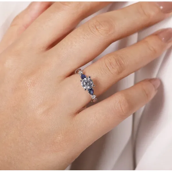 Five Stone Sapphire and Diamond Ring Image 3 Rasmussen Jewelers Spanish Fork, UT
