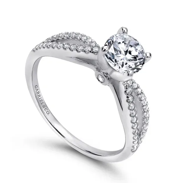 White Gold Diamond Split Shank Ring Image 2 Rasmussen Jewelers Spanish Fork, UT