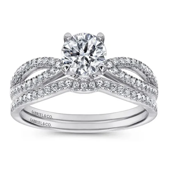 White Gold Diamond Split Shank Ring Image 4 Rasmussen Jewelers Spanish Fork, UT
