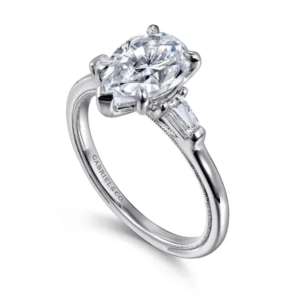 White Gold Three Stone Pear Ring Image 2 Rasmussen Jewelers Spanish Fork, UT