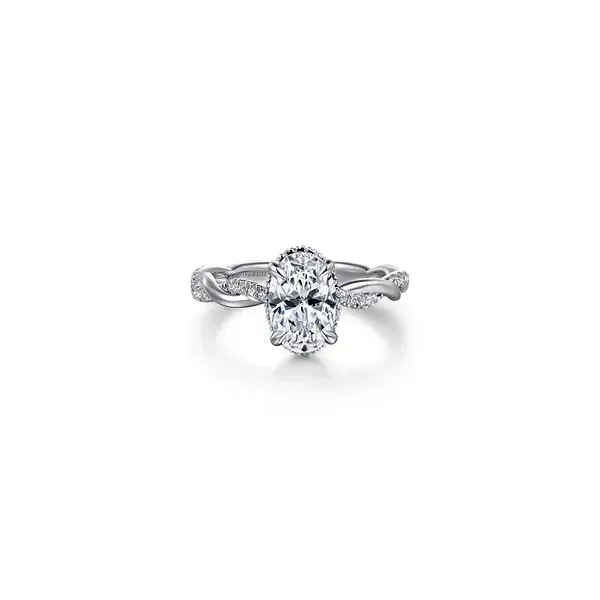 White Gold Twist Engagement Ring with Hidden Halo Rasmussen Jewelers Spanish Fork, UT