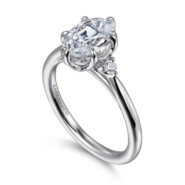 White Gold Three Stone Oval Ring Image 2 Rasmussen Jewelers Spanish Fork, UT