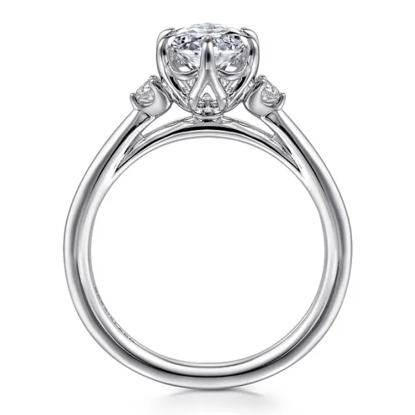 White Gold Three Stone Oval Ring Image 5 Rasmussen Jewelers Spanish Fork, UT
