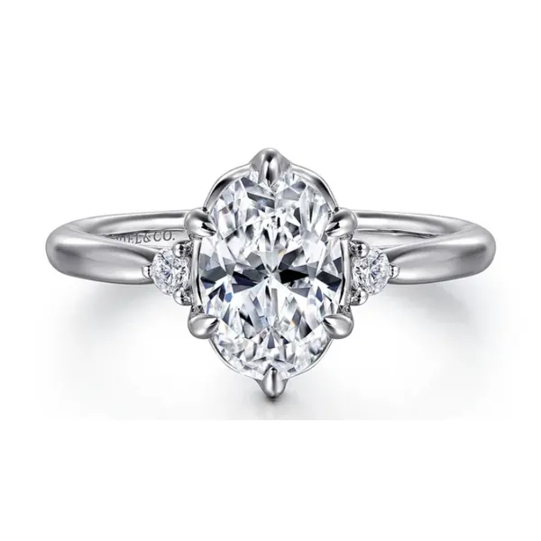 White Gold Three Stone Oval Ring Rasmussen Jewelers Spanish Fork, UT