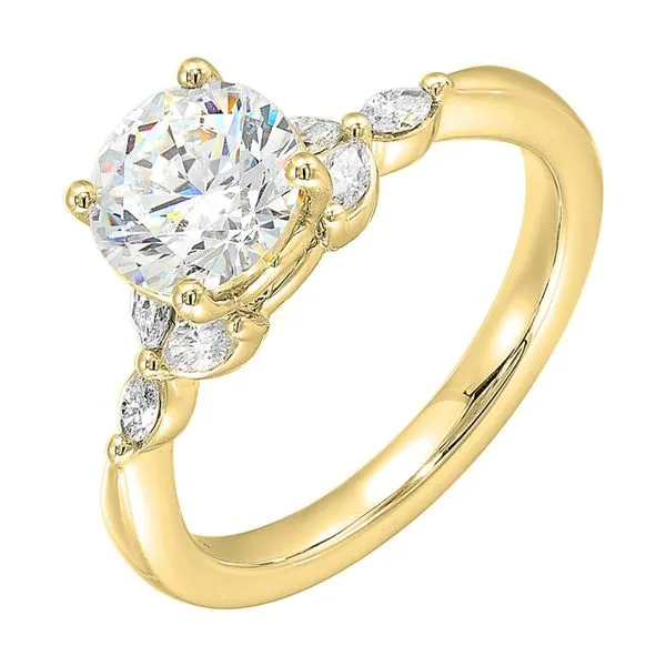 Round Diamond with Bezel Set Diamond on side Ring Rasmussen Jewelers Spanish Fork, UT