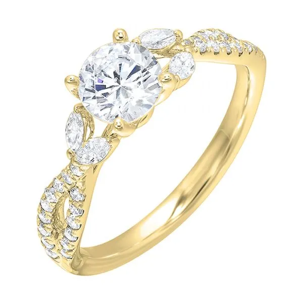 Yellow Gold Diamond with Marquise side Ring Rasmussen Jewelers Spanish Fork, UT