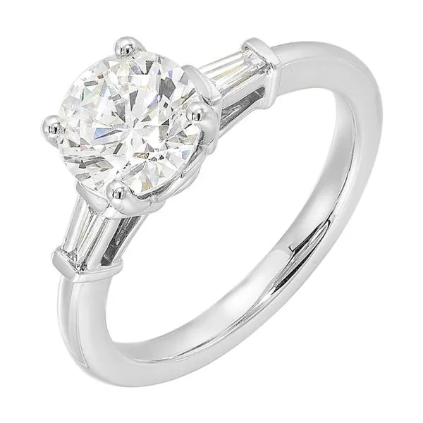 Round Diamond Ring With Baguette Side Stones Rasmussen Jewelers Spanish Fork, UT