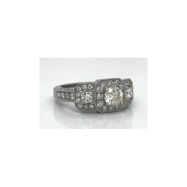 White Gold Three-Stone Diamond Engagement Ring Image 2 Rasmussen Jewelers Spanish Fork, UT