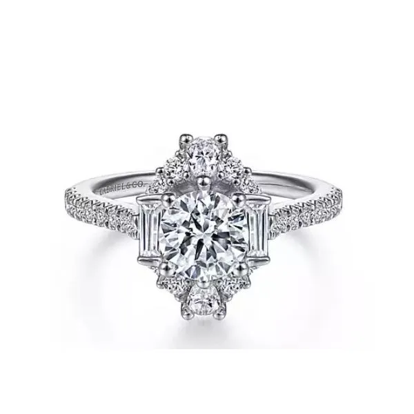White Gold Engagement Ring with Unique Diamond Halo Rasmussen Jewelers Spanish Fork, UT