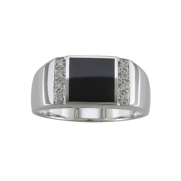 Diamond and Black Agate Men's Wedding Bands Rasmussen Jewelers Spanish Fork, UT