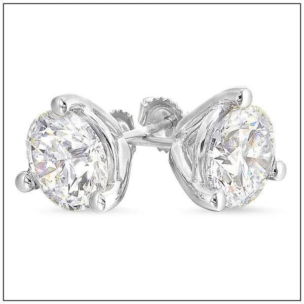 LAB 14KW 3CT Round Earrings Rasmussen Jewelers Spanish Fork, UT