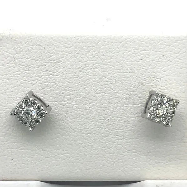Diamond Cluster Cushion Earrings Rasmussen Jewelers Spanish Fork, UT