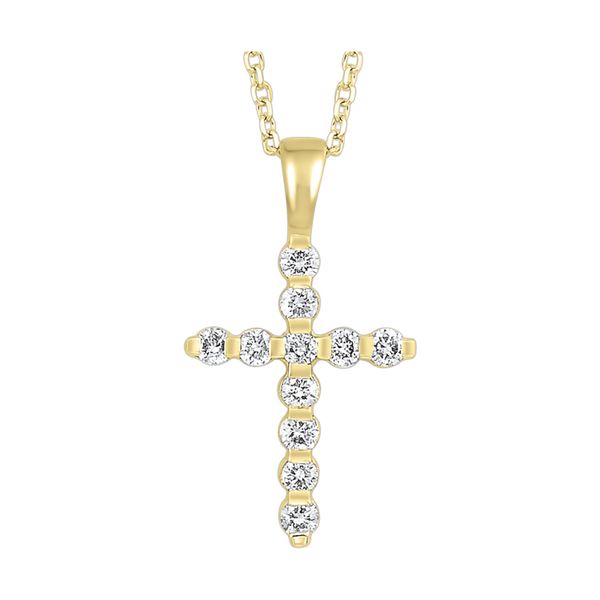 Yellow Gold Diamond Cross Pendant Rasmussen Jewelers Spanish Fork, UT