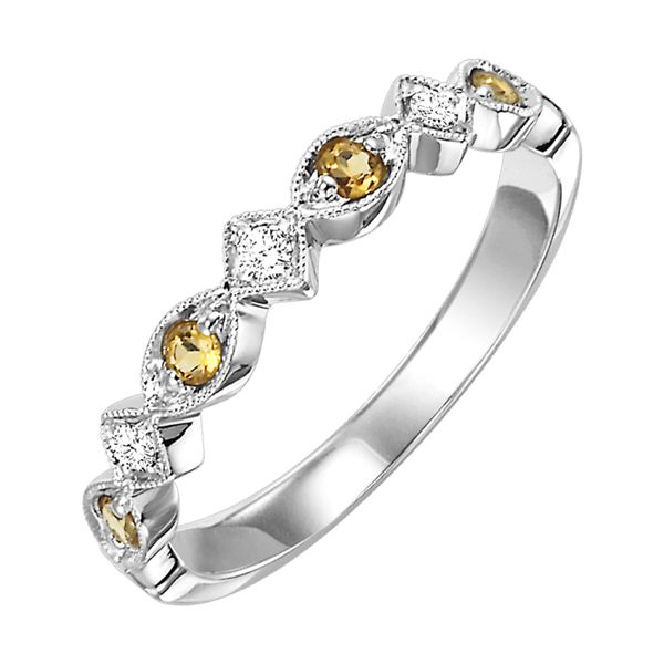 White Gold Diamond and Citrine Ring Rasmussen Jewelers Spanish Fork, UT