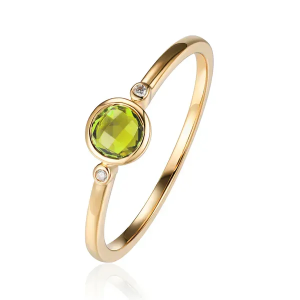 Mini Bezel Round Peridot Ring Rasmussen Jewelers Spanish Fork, UT
