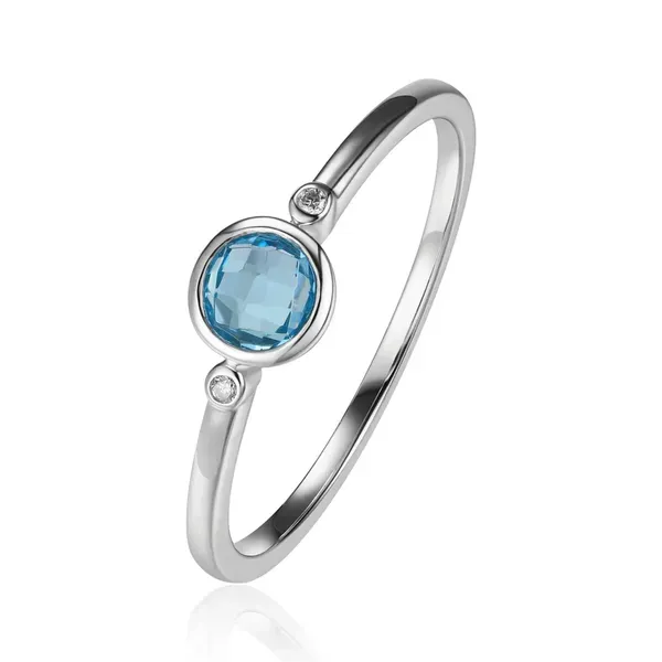 Mini Bezel Round BlueTopaz Ring Rasmussen Jewelers Spanish Fork, UT
