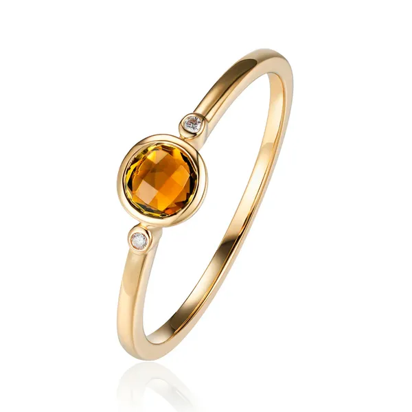 Mini Bezel Round Citrine Ring Rasmussen Jewelers Spanish Fork, UT