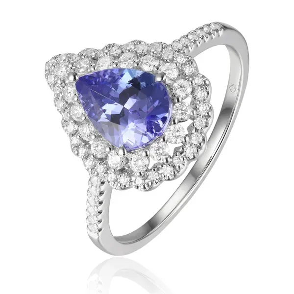 Tanzanite Double Halo Pear Shape Ring Rasmussen Jewelers Spanish Fork, UT