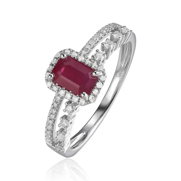 Ruby Two Row Radiant Cut Ring Rasmussen Jewelers Spanish Fork, UT