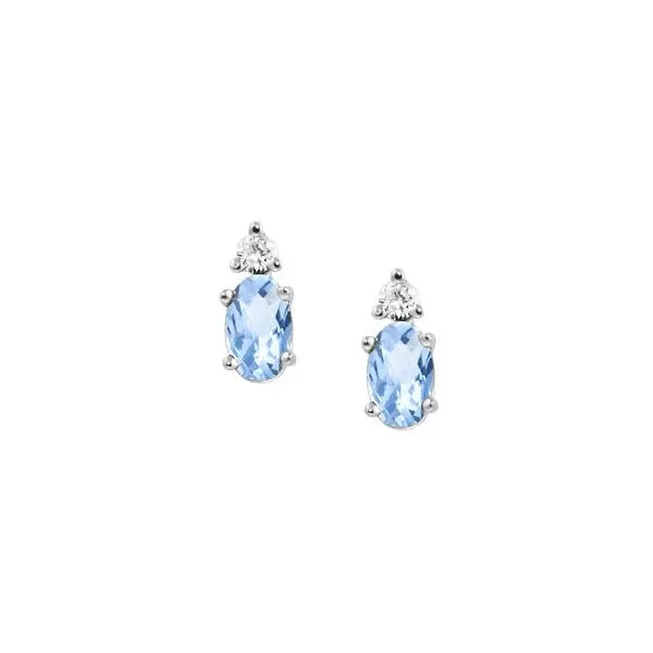 Diamond Oval Aquamarine Earrings Rasmussen Jewelers Spanish Fork, UT