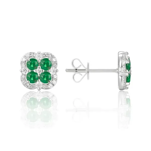 Emerald With Diamond Earrings Rasmussen Jewelers Spanish Fork, UT