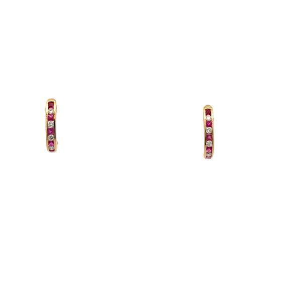 Ruby and Diamond Hoops Rasmussen Jewelers Spanish Fork, UT