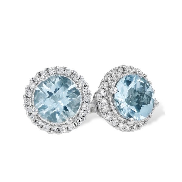 White Aquamarine and Diamond Earrings Rasmussen Jewelers Spanish Fork, UT